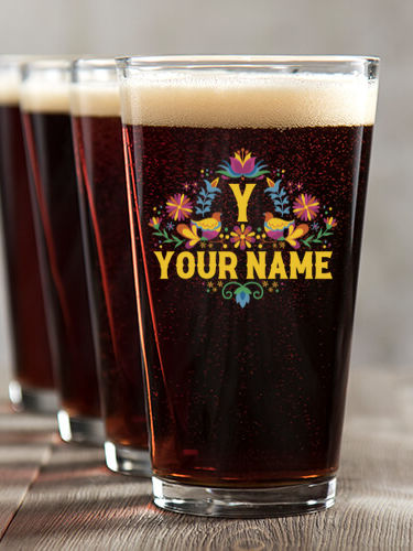 Hispanic Monogram : Pint Glasses - Color Printed
