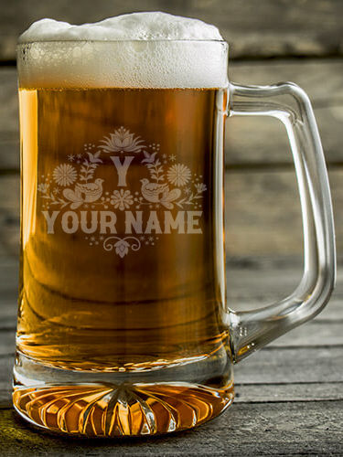 Hispanic Monogram : Beer Mugs - Engraved