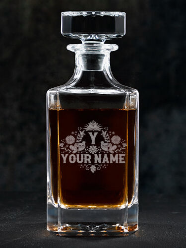 Hispanic Monogram : Whiskey Decanter - Engraved