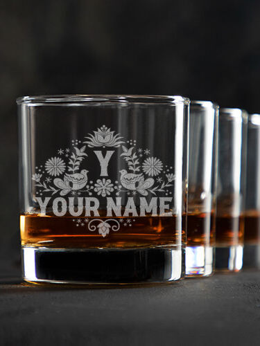Hispanic Monogram : Rocks Glasses - Engraved