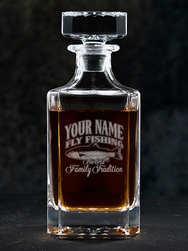 Fly Fishing Family Tradition : Whiskey Decanter - Engraved