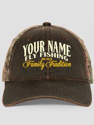 Fly Fishing Family Tradition : Embroidered 2-Tone Camo Hats