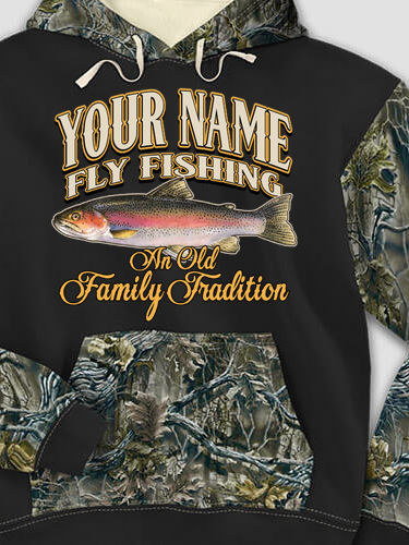 Fly Fishing Family Tradition : Printed 2-Tone Camo Hoodies