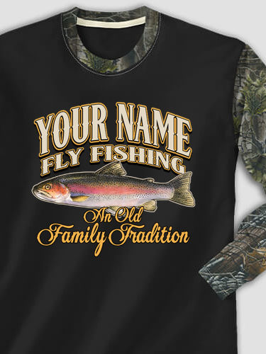 Fly Fishing Family Tradition : Printed 2-Tone Camo Long Sleeves