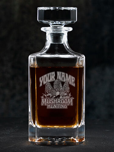 Mushroom Hunting : Whiskey Decanter - Engraved