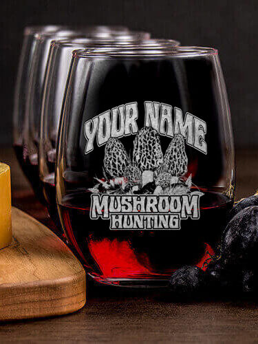 Mushroom Hunting : Cheese Board Wine Glass Gift Sets - Engraved