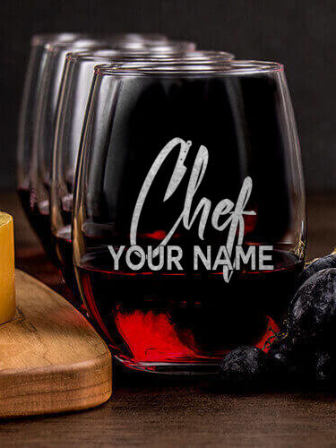 Chef : Cheese Board Wine Glass Gift Sets - Engraved