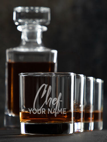 Chef : Decanter Rocks Glass Gift Sets - Engraved