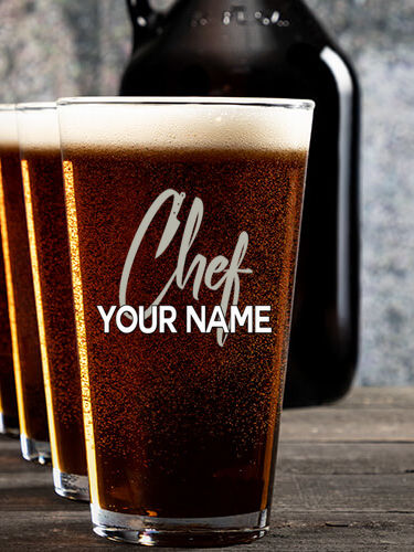 Chef : Growler Pint Glass Gift Sets - Color Printed