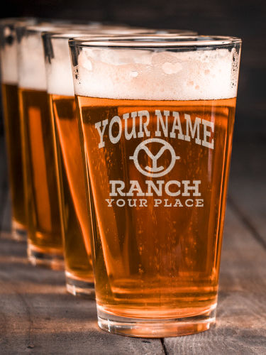 Ranch Monogram : Pint Glasses - Engraved