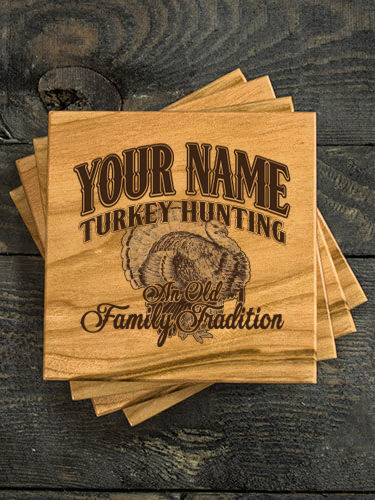 Turkey Hunting Family Tradition : Coasters - Engraved