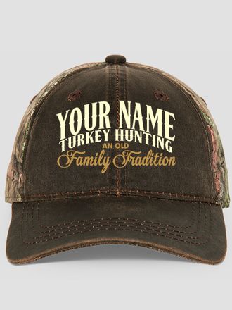 Turkey Hunting Family Tradition : Embroidered 2-Tone Camo Hats