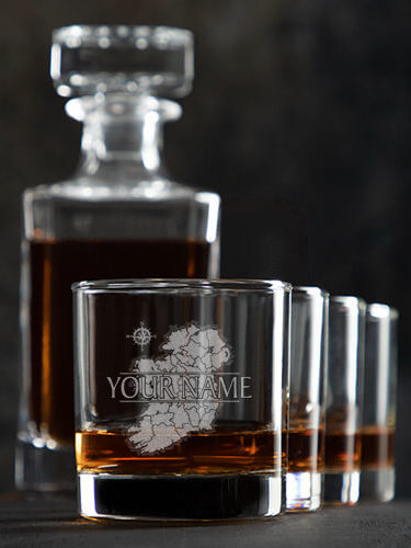 Irish Heritage : Decanter Rocks Glass Gift Sets - Engraved