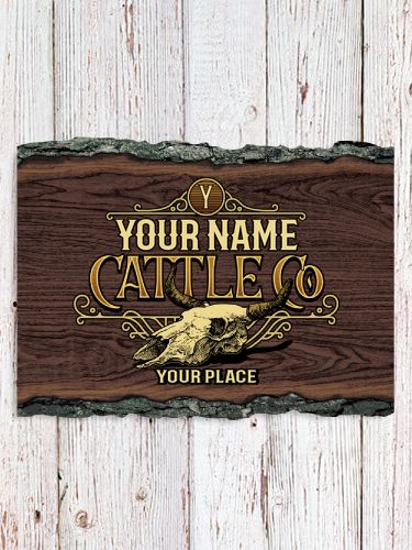 Cattle Company : Faux Sliced Log Plaque