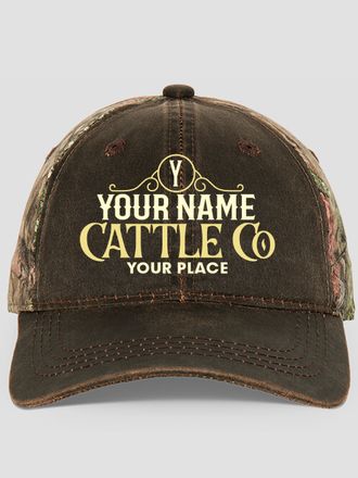 Cattle Company : Embroidered 2-Tone Camo Hats