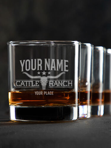 Cattle Ranch : Rocks Glasses - Engraved