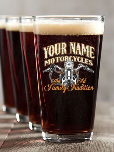 Motorcycle Family Tradition : Pint Glasses - Color Printed