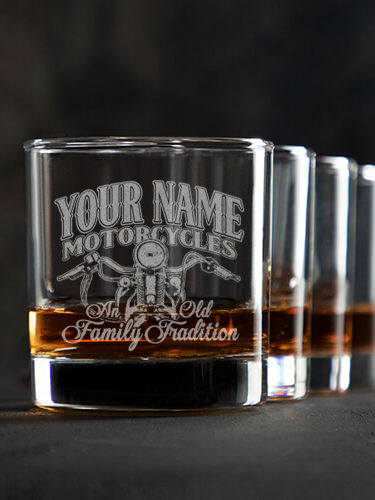 Motorcycle Family Tradition : Rocks Glasses - Engraved