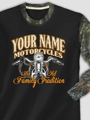 Motorcycle Family Tradition : Printed 2-Tone Camo Long Sleeves