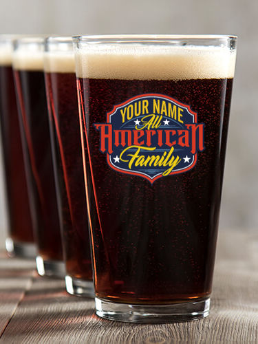 All-American Family : Pint Glasses - Color Printed