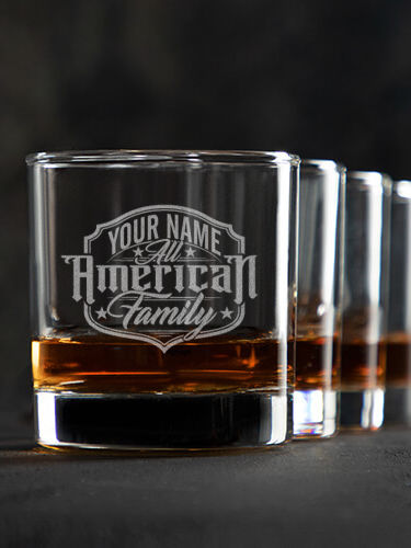 All-American Family : Rocks Glasses - Engraved
