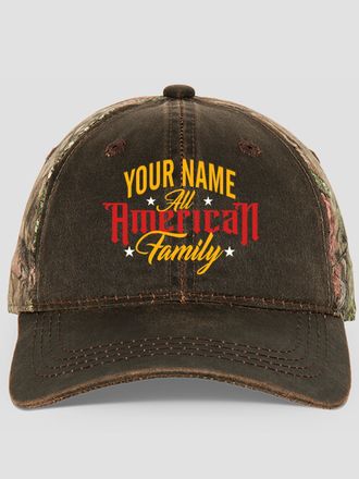 All-American Family : Embroidered 2-Tone Camo Hats