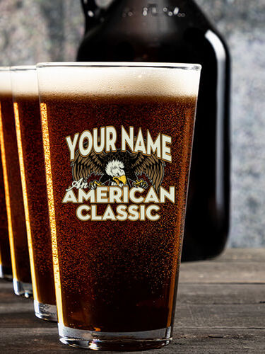 American Classic : Growler Pint Glass Gift Sets - Color Printed