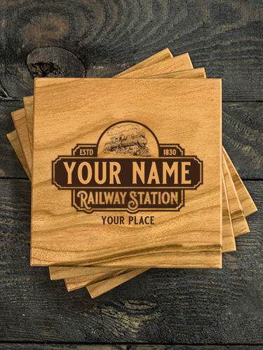 Railway Station : Coasters - Engraved
