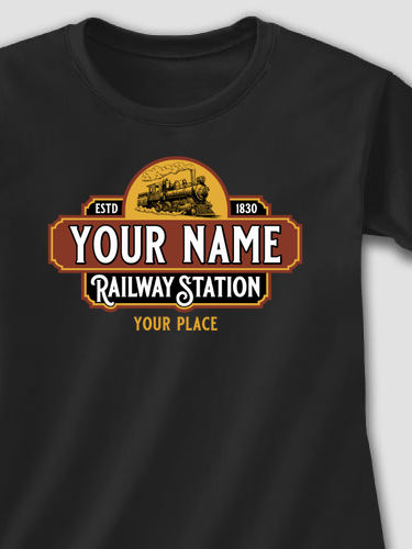Railway Station : Adult Ladies Fitted T-Shirt