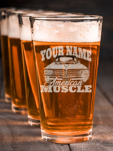 American Muscle Car : Pint Glasses - Engraved