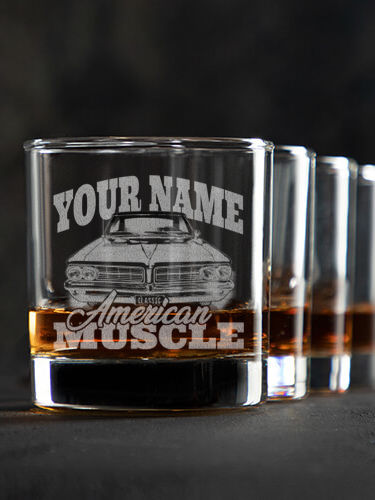 American Muscle Car : Rocks Glasses - Engraved