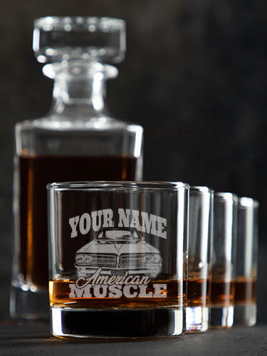 American Muscle Car : Decanter Rocks Glass Gift Sets - Engraved