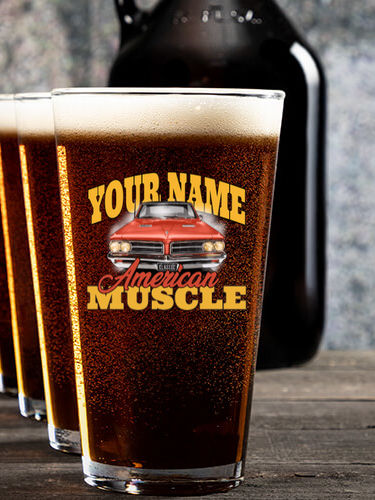 American Muscle Car : Growler Pint Glass Gift Sets - Color Printed