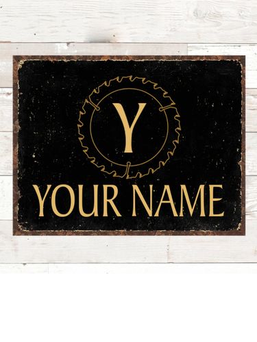 Woodworking Monogram : Tin Signs