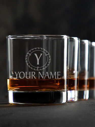 Woodworking Monogram : Rocks Glasses - Engraved
