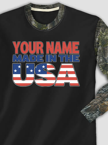 USA Family : Printed 2-Tone Camo Long Sleeves