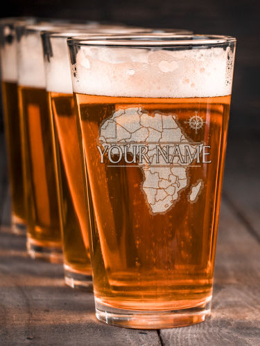 African Heritage : Pint Glasses - Engraved