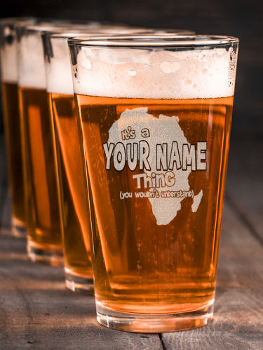 African American Thing : Pint Glasses - Engraved