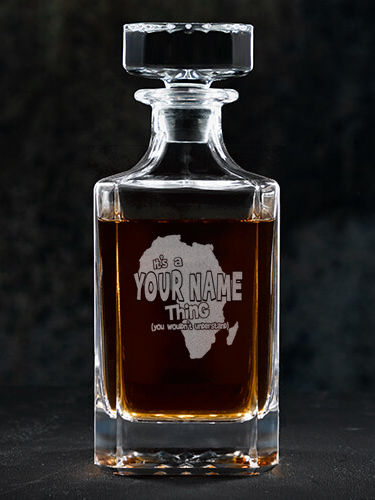 African American Thing : Whiskey Decanter - Engraved