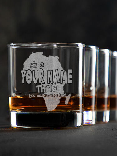 African American Thing : Rocks Glasses - Engraved