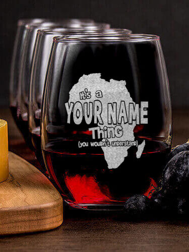 African American Thing : Cheese Board Wine Glass Gift Sets - Engraved