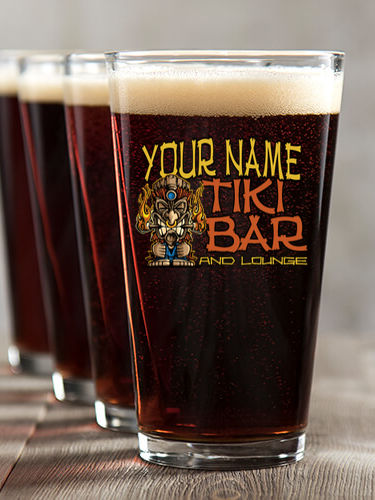 Tiki Bar : Pint Glasses - Color Printed