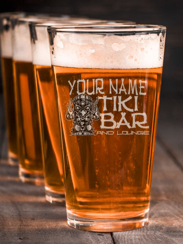 Tiki Bar : Pint Glasses - Engraved