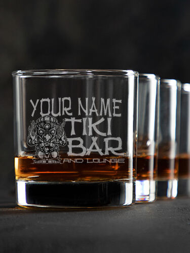Tiki Bar : Rocks Glasses - Engraved