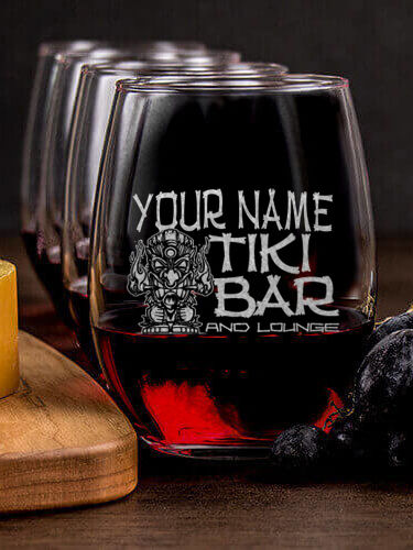 Tiki Bar : Cheese Board Wine Glass Gift Sets - Engraved