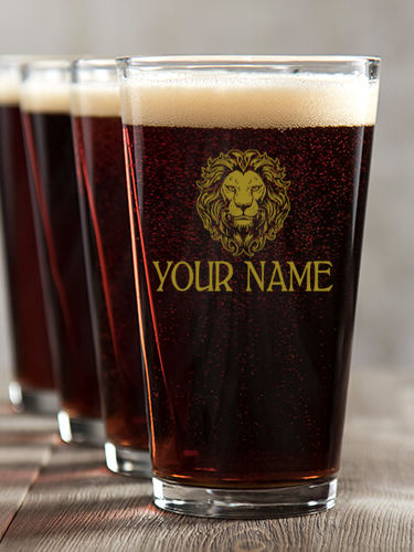 Lion : Pint Glasses - Color Printed