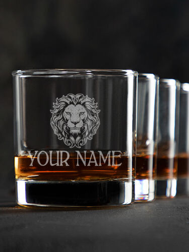 Lion : Rocks Glasses - Engraved