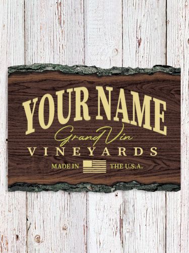 Grand Vineyards : Faux Sliced Log Plaque
