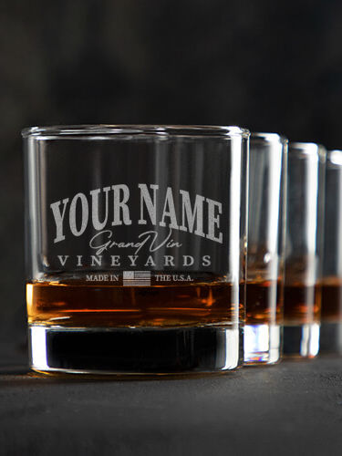 Grand Vineyards : Rocks Glasses - Engraved