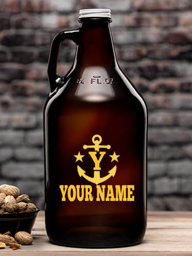 Nautical Monogram : Beer Growlers - Color Printed